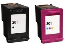 Remanufactured HP 301 Black (CH561EE) & 301 Colour (CH562EE) High Capacity Ink Cartridges (V1) 
